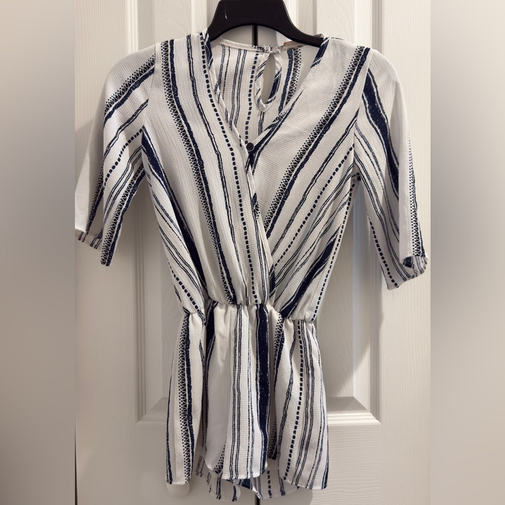 Vintage Havana Navy and White Patterned Romper